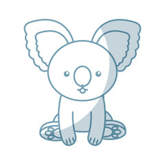 cute blue shadow koala cartoon graphic design