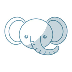 cute shadow elephant face cartoon graphic design