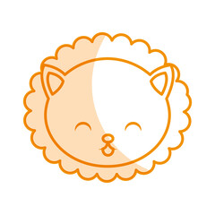 cute shadow lion face cartoon graphic design