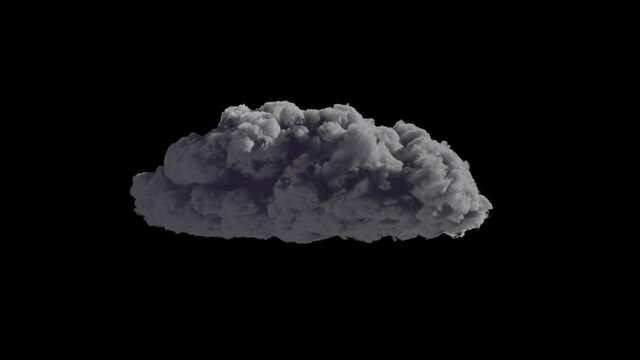 beautiful storm cloud isolated on black background with alpha