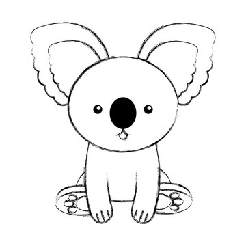 cute Sketch draw koala cartoon graphic design