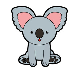 cute color koala cartoon vector graphic design