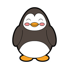 cute color penguin cartoon vector graphic design