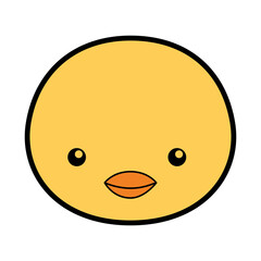 cute chick face cartoon vector graphic design