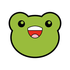 cute toad face cartoon vector graphic design