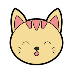 cute cat face cartoon vector graphic design
