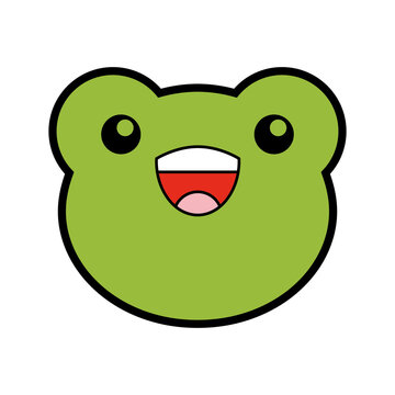 cute toad face cartoon vector graphic design