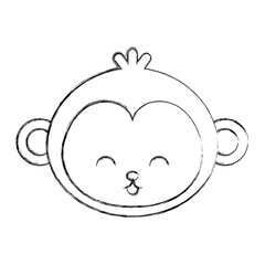 cute sketch draw monkey face cartoon graphic deisgn