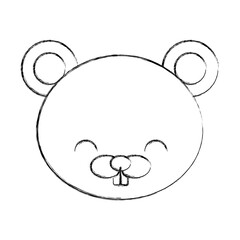 cute sketch draw beaver face cartoon graphic design