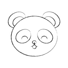 Fototapeta premium cute sketch draw panda bear face graphic design