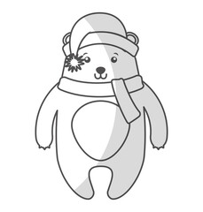 cute shadow christmas bear cartoon vector graphic design