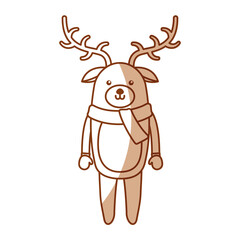 cute shadow christmas deer cartoon vector graphic design