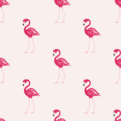 Flamingo seamless pattern. Pink flamingo vector background design for fabric and decor. Vector trendy illustration.