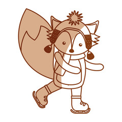 cute shadow christmas fox cartoon vector graphic design