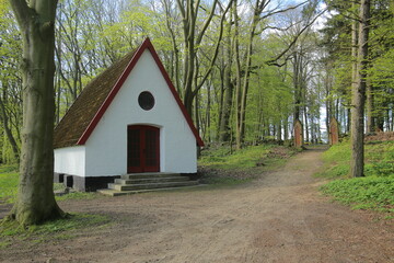 Chapel in front of Waldfriedhof (forest cemetery) in Dambeck near Greifswald, Germany