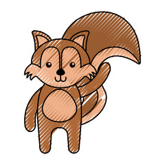 cute scribble fox cartoon vector graphic design