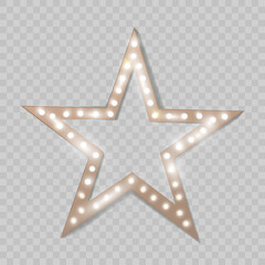 Star. Retro light. Vector illustration