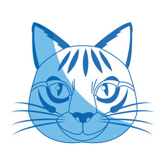 head feline wildlife stripes animal icon vector illustration