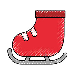 cute scribble ice skate vector graphic design