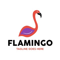 Unique Flamingo Logo Template