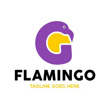 Unique Flamingo Logo Template