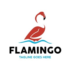 Unique Flamingo Logo Template
