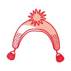 cute shadow christmas hat vector graphic design