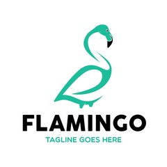 Unique Flamingo Logo Template
