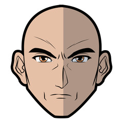 anime style male character head vector illustration