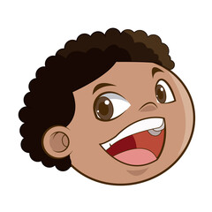 laughing boy face kid happiness expression image vector illustration