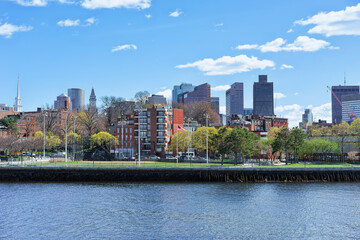 Fototapeta na wymiar Skyline of Boston MA and waterfront