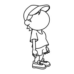 kid boy little childhood male image vector illustration
