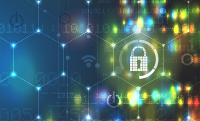 Obraz premium Cybersecurity and information or network protection. Future technology web services for business and internet project