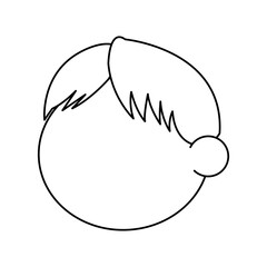 outline head boy little hair style vector illustration