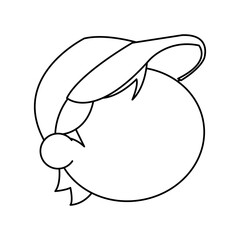 outline head boy little hair style vector illustration