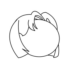 face girl little hair style line vector illustration