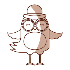 cute shadow vintage bird cartoon graphic design