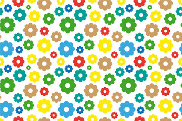 Summer flower wallpaper on white background