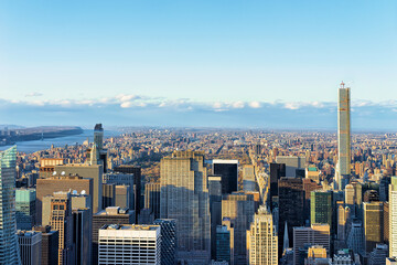 Aerial view of Midtown Manhattan NY