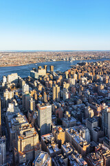 Aerial view of Manhattan and Brooklyn NYC