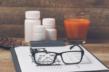 Concept of Eyes care for healthy eyes.