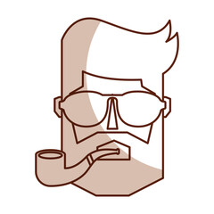 shadow vintage man face cartoon vector graphic design