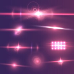 Illustration of Transparent Vector Lens Flare Effect Set