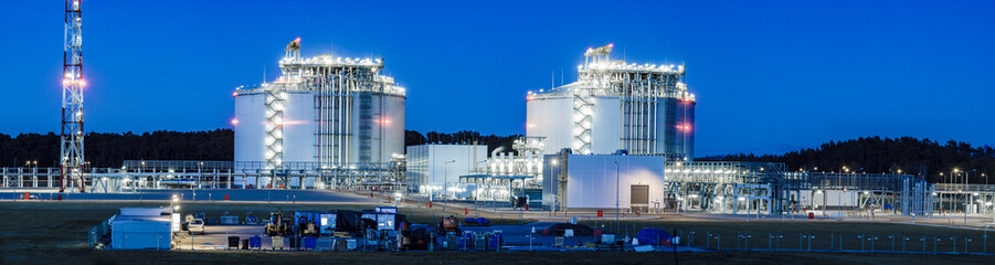 Panoramic image of the LNG Terminal in Swinoujscie in Poland