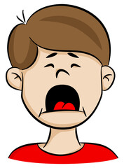 Porträt von einem heulenden Cartoon Mann