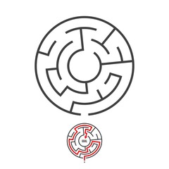 Illustration of Vector Maze Logo Isolated. Labyrinth Game Puzzle with Solution Concept