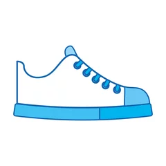 Tuinposter cute blue icon shoe cartoon vector graphic design © Gstudio