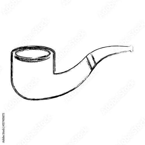 "sketch draw smoke pipe cartoon vector graphic design" Stock image and