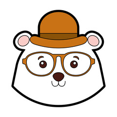 cute vintage bear face cartoon vector graphic design