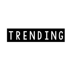 Trending - isolated text on a white background.